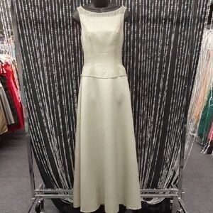 Sophisticated Sleeveless Sage Formal Gown